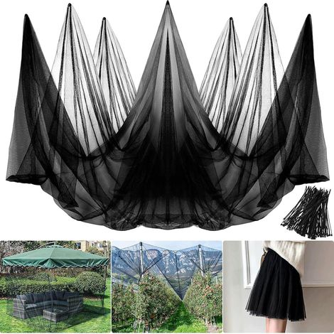 Zanzariera in tessuto, zanzariera anti-insetti, zanzariera - zanzariera anti-insetti e uccelli per balconi, ombrelloni, giardini, gazebo, piscine e finestre (3 m x 10 m, nero) (1/5)