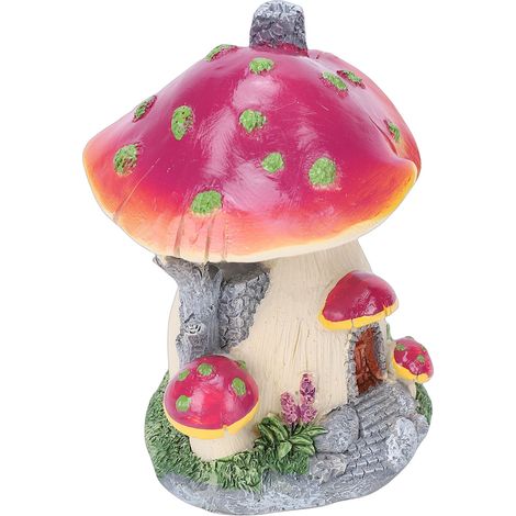 Statue Miniature en résine pour maison champignon, décoration de jardin de pelouse extérieure, ornement mignon (1/5)