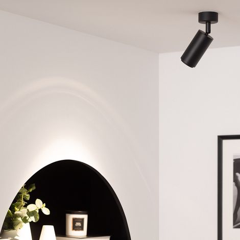 Faretto Portalampada da Superficie Multiangolo 10-50º per Lampadine GU10 Agata Nero (1/5)