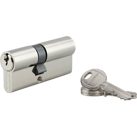 Cylindre de serrure double entrée HG5 UNIKEY (achetez-en plusieurs, ouvrez avec la même clé), 30x40mm, 3 clés, nickel - THIRARD (1/5)