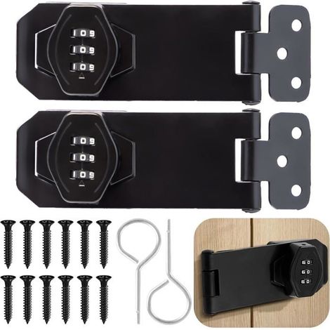 2 Pièces Serrure À Combinaison Verrou De Porte À Code 4 Pouces Loquet De Verrouillage À Combinaison Verrou À Combinaison Ave[CA63] (1/5)