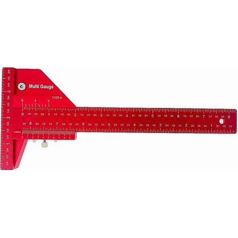 Outil de mesure pour le travail du bois : règle en T métrique et en pouces - A-- (1/5)