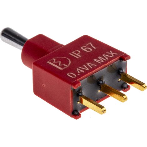 Interrupteur à levier RS PRO, On-Off-On, 1RT, 400 mA @ 20 V c.c. ( Prix pour 1 ) (1/2)