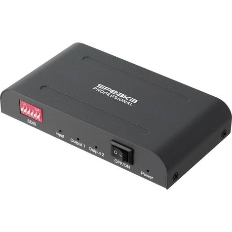 SpeaKa Professional SP-HSAE-100 2 Porte Distributore, splitter HDMI con ingresso USB-C® aggiuntivo 7680 x 4320 Pixel Bl (1/5)