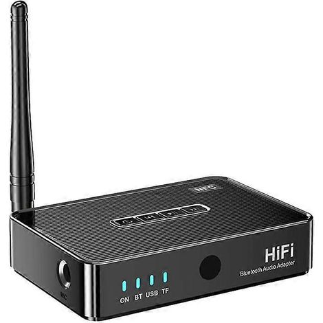 Émetteur-récepteur audio Bluetooth 5.1 NFC stéréo, entrée auxiliaire 3,5 mm, entrée RCA optique, adaptateur audio sans fil HiFi avec télécommande (1/4)