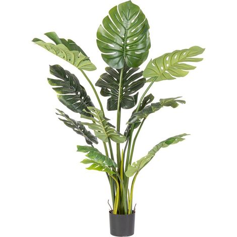 Pianta artificiale "Filodendro" con foglie in gomma, struttura in metallo, 115x105x150h cm -115x105x150h cm - 13 foglie