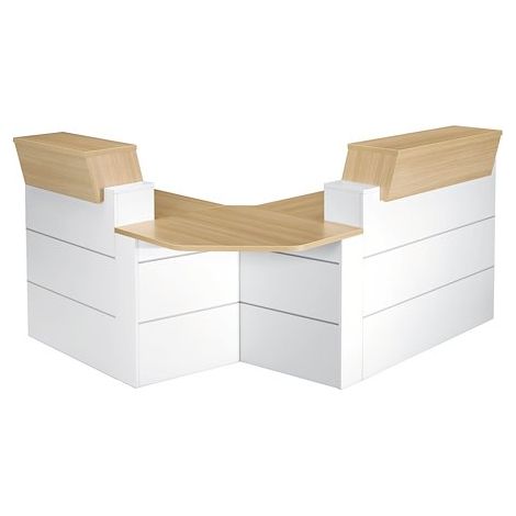 Banc d'entrée haut L 120 x H 110 cm – Chêne clair – Panneau mélaminé 25 mm – Passe-câbles intégré – Fabrication française – Gautier