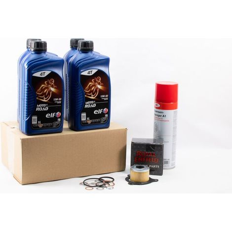 Kit Entretien Vidange Standard pour ROYAL ENFIELD HIMALAYAN 411 de 2016 à 2024 - ELF MOTO 4 ROAD 15w50 4L
