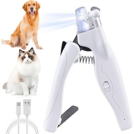 Coupe-ongles pour animaux avec lumière LED, réflecteur de vaisseaux sanguins, rechargeable-Karteo