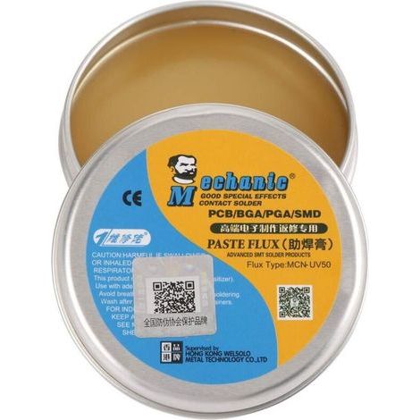 MCN-UV50 Lötflussmittel für elektrische Lötkolben, Flussmittelpaste, Zinnlötflussmittel für Leiterplatten / BGA / PGA / SMD (1/5)