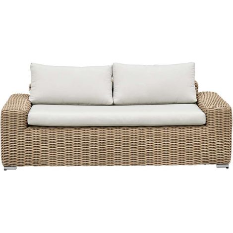 Domo Mea Divano da Esterno in Rattan Beige - 183x85 cm