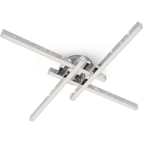 Di-Ka LED Wand- und Deckenleuchte Rey 60x60cm chrom Glitzereffekt Deckenleuchte (1/4)