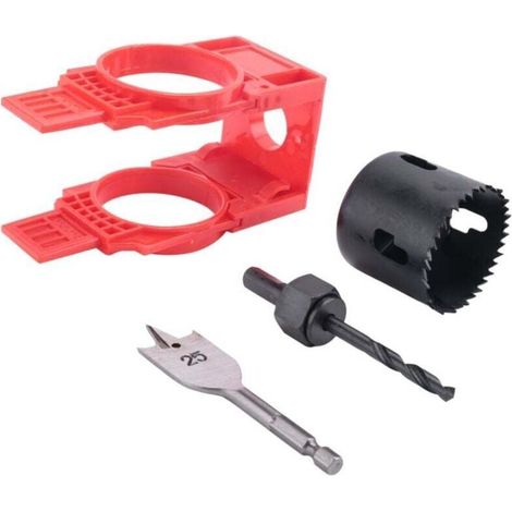 Kit Installation Serrure Porte Gabarit Perçage Trou Pêne Dormant Scie Cloche (1/4)
