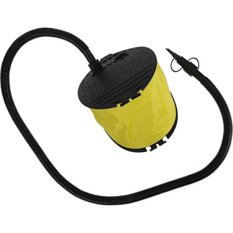 Pompe à Pied pour Matelas, Soufflet Plastique Jaune, 3 Adaptateurs (1/5)