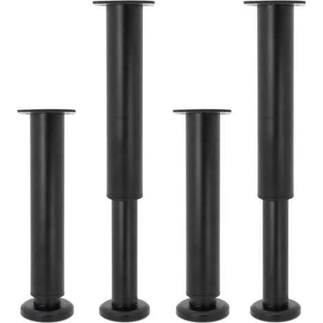 Verstellbare Möbelfüße, gebürsteter Stahl, 2,9 mm, Höhe 25–42 cm, Tragkraft 500 kg pro Fuß, Bettfüße für Unterschränke (1/5)