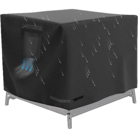 Housse de brasero carrée portable de 76,2 cm - Coupe-vent, imperméable et robuste - Pour terrasse, porche, camping, intérieur ou extérieur