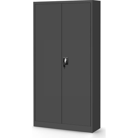 Armoire en métal avec compartiment supplémentaire TOMASZ, 900 x 1850 x 450 mm, anthracite