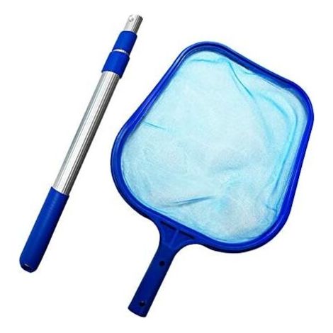 43x29cm Pool Skimmer Net with Pole (90 cm) Leaf Cleaning Net Fine Mesh Net Plastic Structure Easily Removes Leaves, Particles from Pools, Ponds