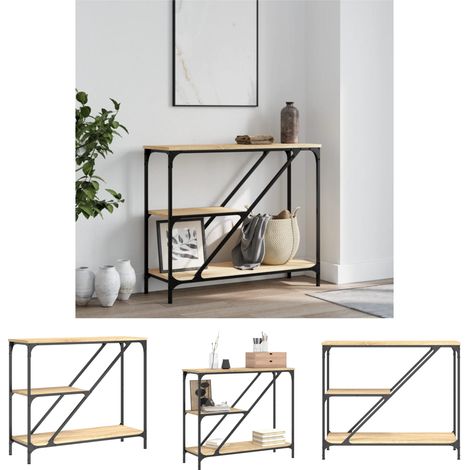 The Living Store Konsolentisch Sonoma-Eiche 88,5x30x75 cm Holzwerkstoff - Beistelltische (1/5)