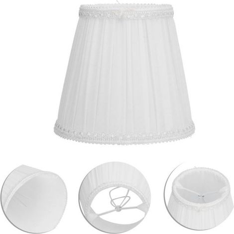 3pcs abat-jour tissu – Nosheir – E14 clip blanc – plissé moderne – pour chambre salon hôtel (1/4)