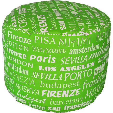 Poltrona a Sacco Pouf in Poliestere Big City Verde Avalli