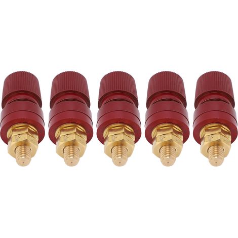 Satz mit 5 vernickelten Messing-Anschlussklemmen für Wechselrichterschalter, Anschlussklemmen für elektronische und Kfz-Instrumente – Rot (1/5)