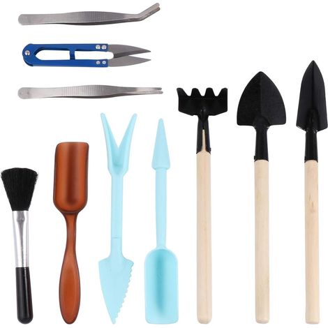 10pièces Set Outils De Jardinage Métal Et Plastique Outils De Jardin pour Plantation De Fleurs Et Potager (1/5)