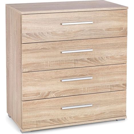 Cómoda Cirveso 102, Roble Sonoma, Con cajones, Número de cajones: 4, 82x77x40cm