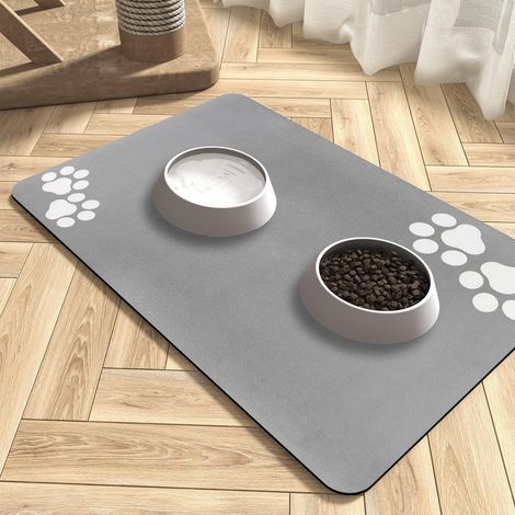 1 Tapis De Gamelle Antidérapant Terre De Diatomée Absorbant Pour Chien Chat 50x30cm