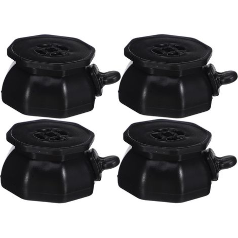 Roulettes pivotantes adhésives avec frein, lot de 4, ABS, noires