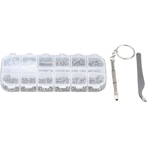 Lot de pièces de réparation pour téléphone, tablette, lunettes en acier inoxydable : vis, écrous, tournevis (1/5)