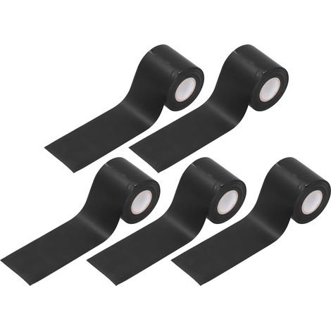 Lot de 5 rubans isolants pour tuyaux en cuivre de climatiseur, attaches pour câbles d'unité extérieure de climatiseur, noir (1/5)