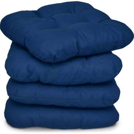 Beautissu – Lot de 4 galettes de chaise 38x38x8cm – Coussins matelassés en coton/polyester – Garnissage mousse pour confort optimal
