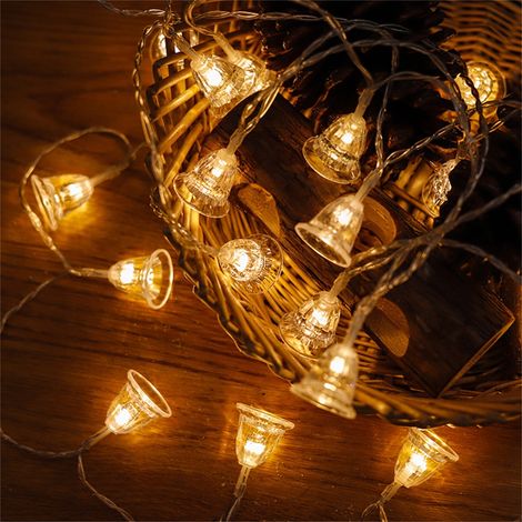 Guirlande Lumineuse À LED - 2 M - 20 Ampoules - Suspendue Fenêtre Décoration Intérieure Extérieure - Fonction Clignotante - Alimentation Piles (1/4)