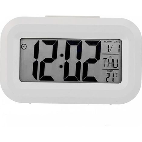 Despertador digital LED moderno con pantalla de temperatura, función de repetición de alarma, pantalla grande, formato de 12/24 horas, funciona con pilas para el hogar, la oficina y el dormitorio (bla (1/5)