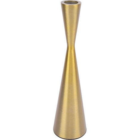 Bougeoir géométrique en aluminium doré pour bougie conique de 3 cm, dimensions moyennes : 6 x 23 cm / 2,36 x 9,06 pouces (1/5)