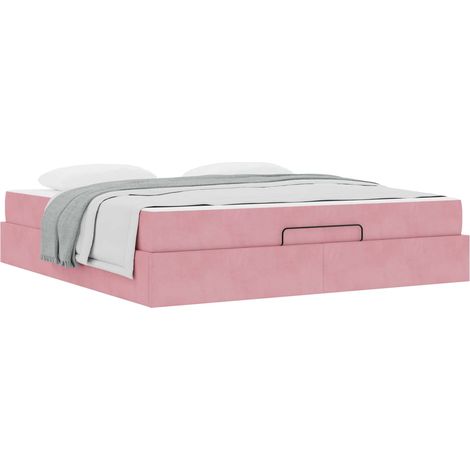 Maison Exclusive - Struttura letto con materasso 2 pz Rosa Velluto (1/5)