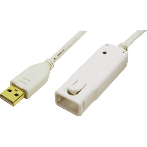 LogiLink Cavo USB USB 2.0 Spina USB-A, Presa USB-A 12.00 m Bianco contatti connettore dorati, Certificato UL UA0092 (1/5)