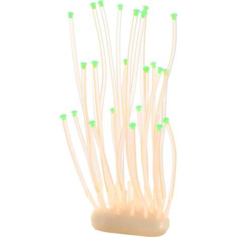 Aquarium Ornament, Silicone Simulation Coral, Flat Base Decoration, Fluorescent Under UV Light, For Freshwater and Saltwater Tanks (1/5)