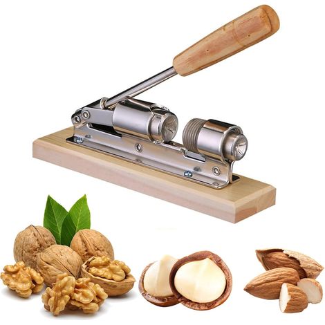 Casse-Noisette Manuel,Casse Noix sans Effort, Pinces en Noyer Inoxydable Pince À Châtaignes Pince Casse Noisette Ouvre-Écrou Cuisine avec Base, Amandes Ou Autres Écrous (1/5)