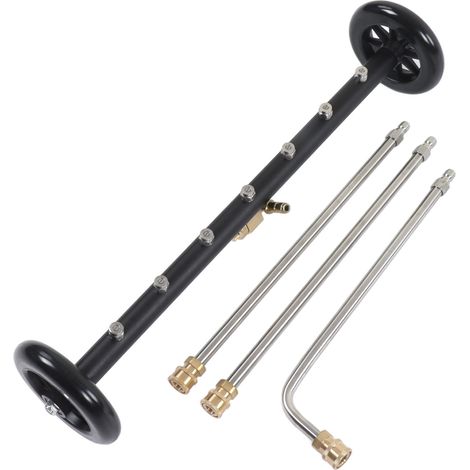 Eosnow Nettoyeur haute pression pour train d'atterrissage 4000 psi 2 en 1, balai Ă eau sous la voiture, nettoyeur de surface avec 3 baguettes d'extension pour balcon, cour, 7 trous (1/4)