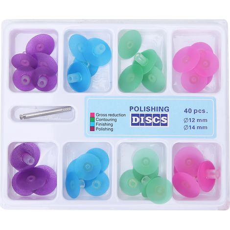 40 disques de polissage dentaire en résine, accessoire pour dentiste, boîte de 40 pièces (1/5)