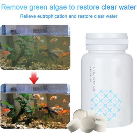 Poudre nettoyante pour aquarium, agent anti-algues, nettoyant anti-mousse pour aquarium et bassin (1/5)