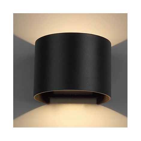 Mantra Aplique exterior redondo LED DAVOS negro 2x6W 12W 2700K dimmable 1100Lm, IP54 (1/2)