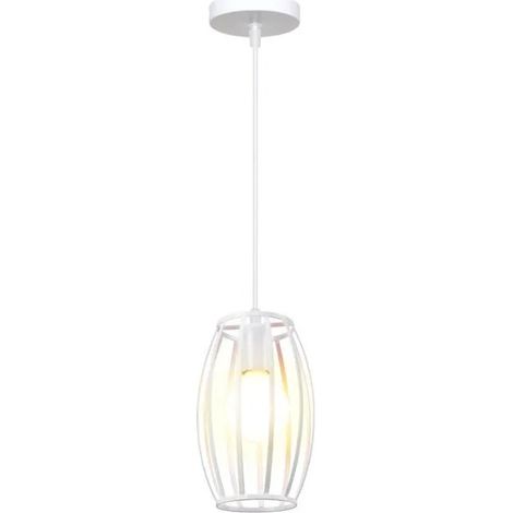 U-do Lustre Suspension Industrielle Moderne - Forme de tambour à la taille - Blanc (1/4)