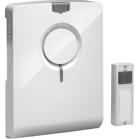 Grothe ECHO M Timbre inalámbrico HiFi, alcance de 500m, MicroSD, blanco, 43502