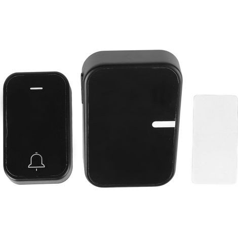 Kit sonnette sans fil EU 100-230V, auto-alimenté, étanche, sécurité domestique, noir (1/5)