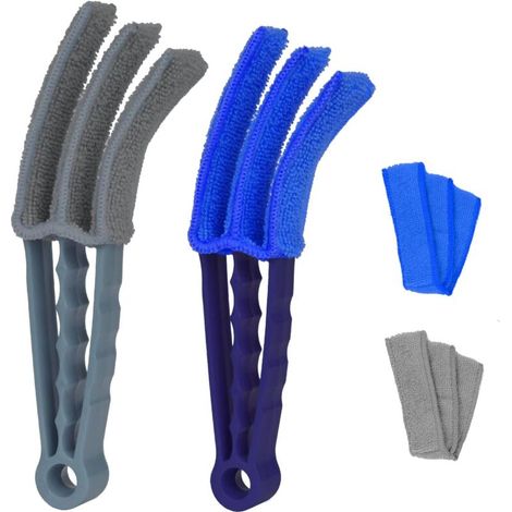 Stores Outils de Nettoyage,2Pcs Brosses de Nettoyages pour Store, 2Pcs Chiffons de Nettoyages, Nettoyage des Stores Ensemble pour Stores pour Claviers Climatiseurs de Voiture (1/5)