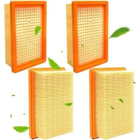 Lot de 2 filtres de rechange pour aspirateurs Körcher WD4, WD5, WD6, MV4, MV5 et MV6 (filtres pliés et plats). (1/4)