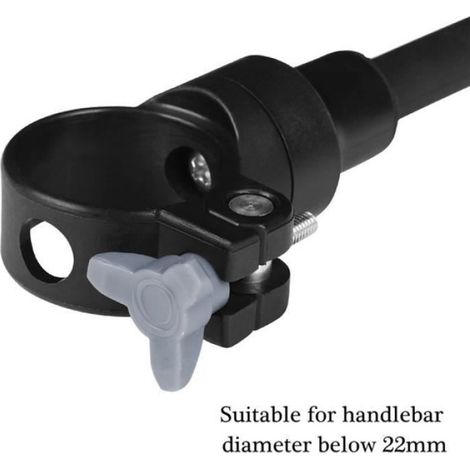 Rétroviseur Vélo - Miroir Convexe Grand Écran Réglable - Pour Guidon ≤22 mm - Aluminium Noir - 1 Pièce (1/4)